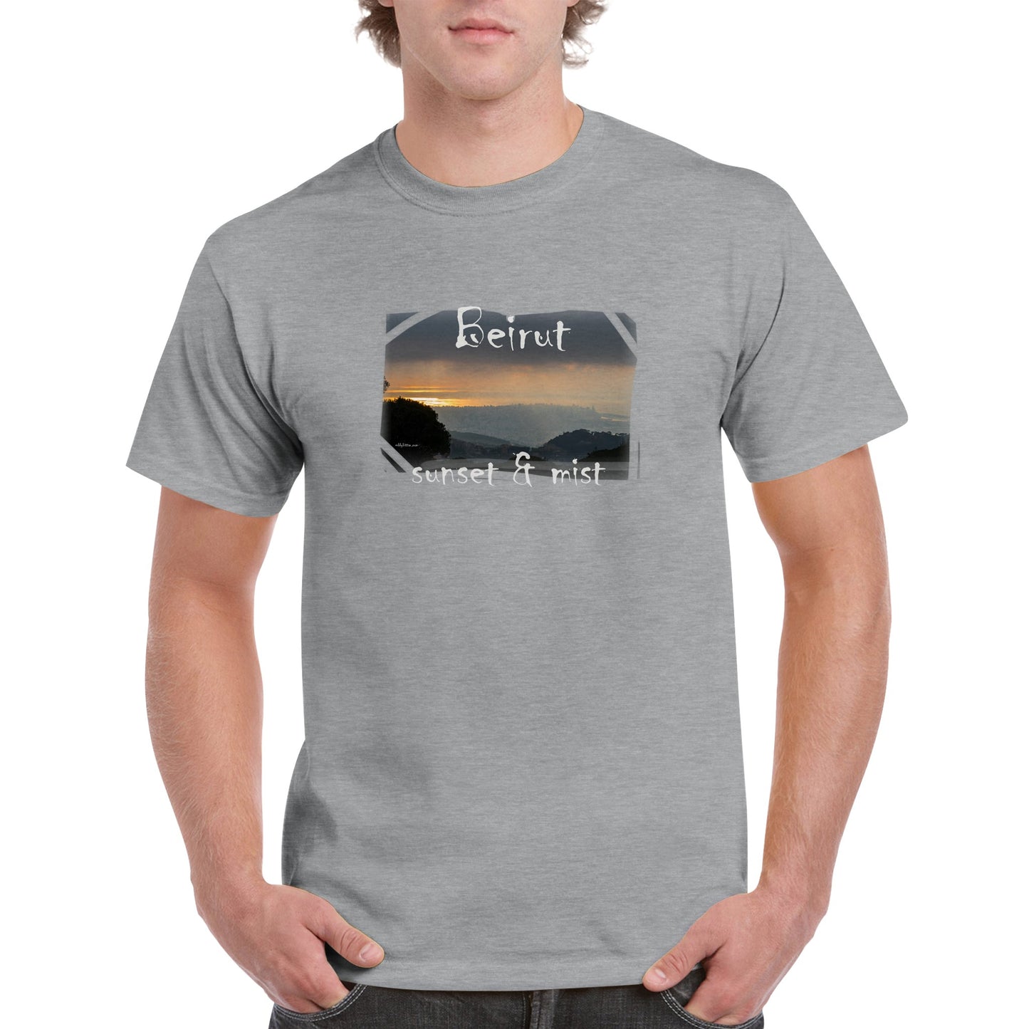 Beirut Sunset and mist-Lebanon- Unisex Premium T-shirt