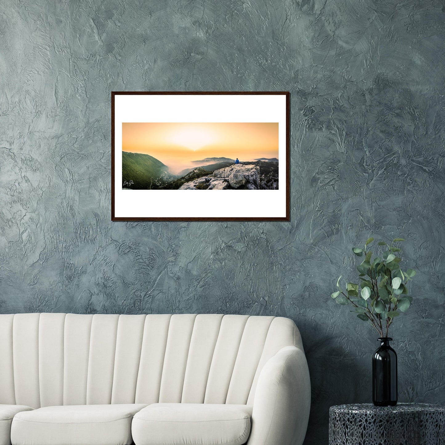 Keserwan Mountains Sunset-Lebanon-Classic Semi-Glossy Paper Wooden Framed Poster