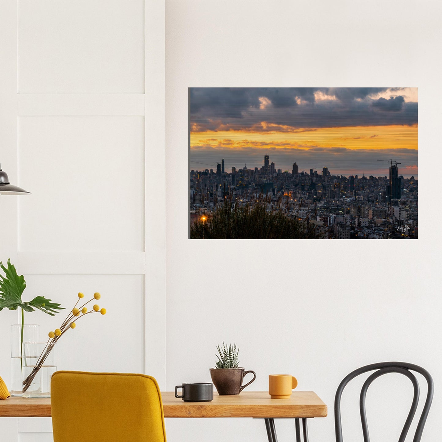 Beirut Sunset-Lebanon-Brushed Aluminum Print