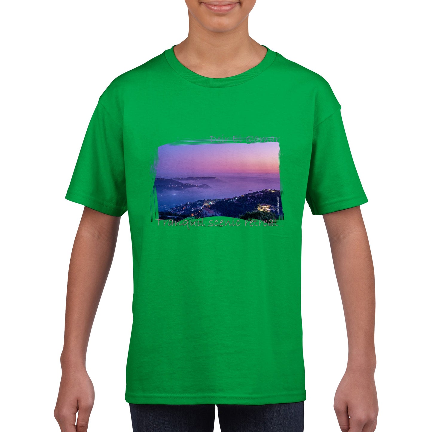 Deir El Qamar Sunset-Lebanon Classic Kids Crewneck T-shirt