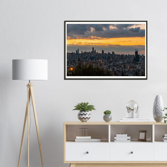 Beirut Sunset-Lebanon-Museum-Quality Matte Paper Metal Framed Poster