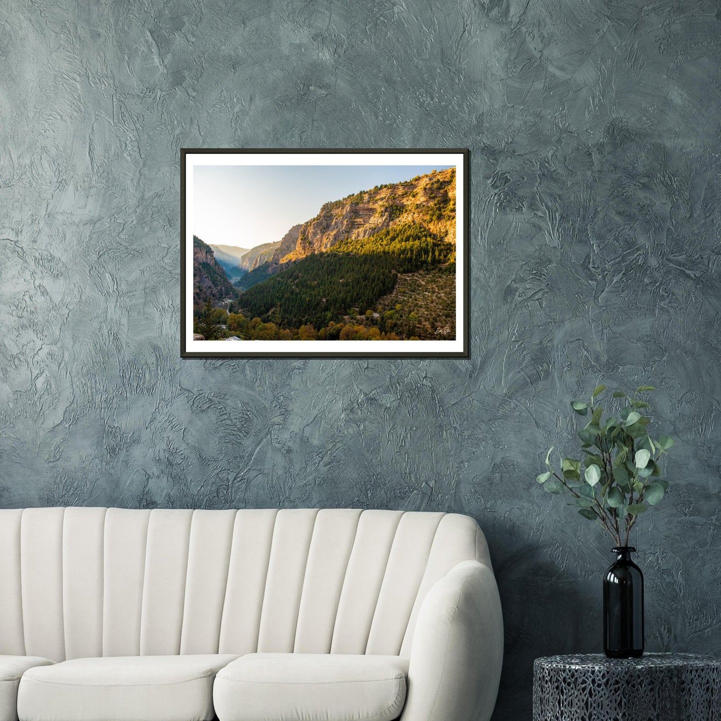 Kadicha Valley-Lebanon Classic Semi-Glossy Paper Metal Framed Poster