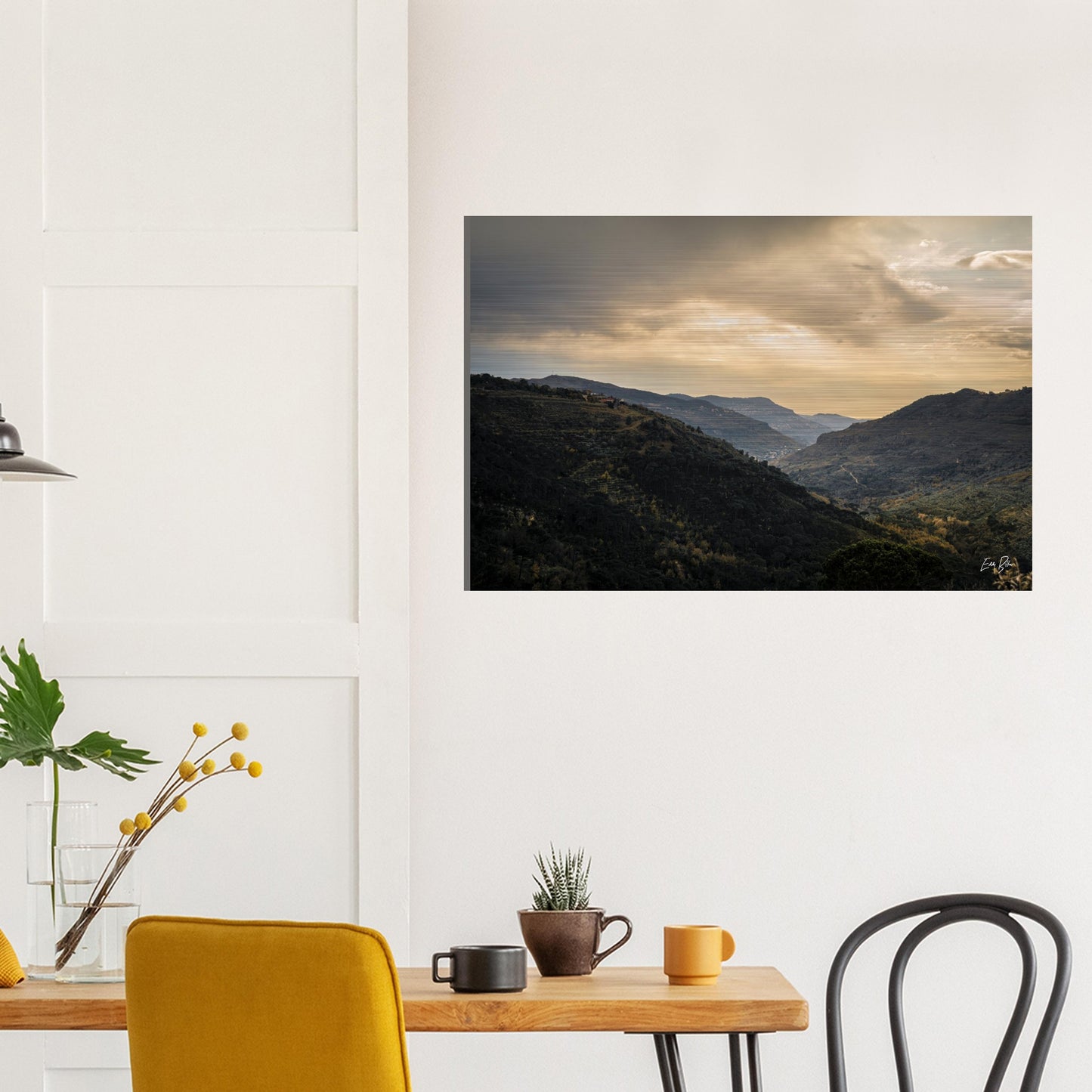 Chouf Sunset-Lebanon-Brushed Aluminum Print