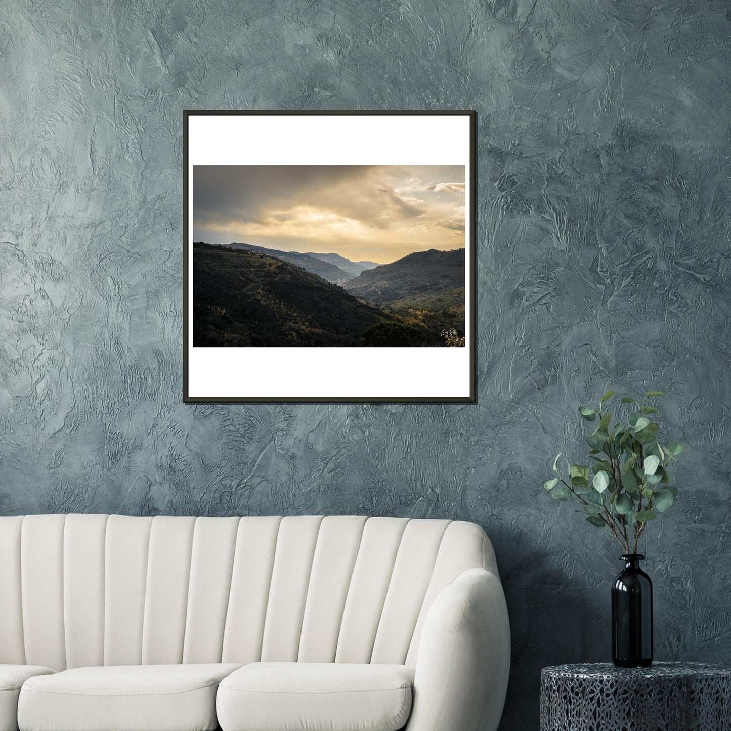 Chouf Mountains Sunset-Lebanon Classic Semi-Glossy Paper Metal Framed Poster