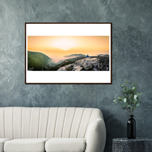 Keserwan Mountains Sunset-Lebanon-Classic Semi-Glossy Paper Wooden Framed Poster