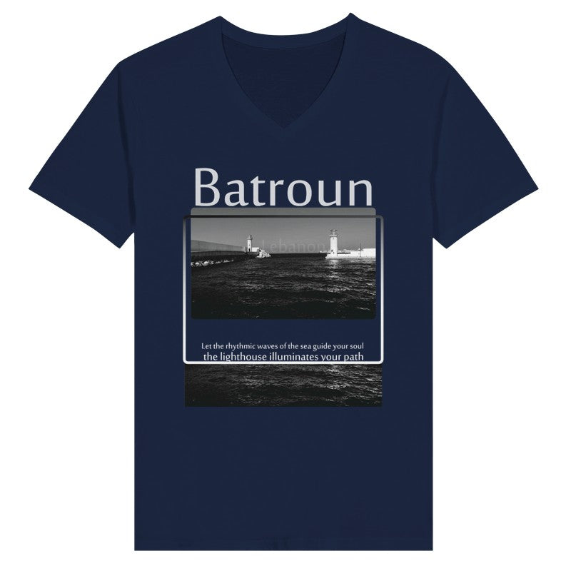 Batroun Light House - Lebanon-  Woman Short Sleeve V-neck Premium T-shirt