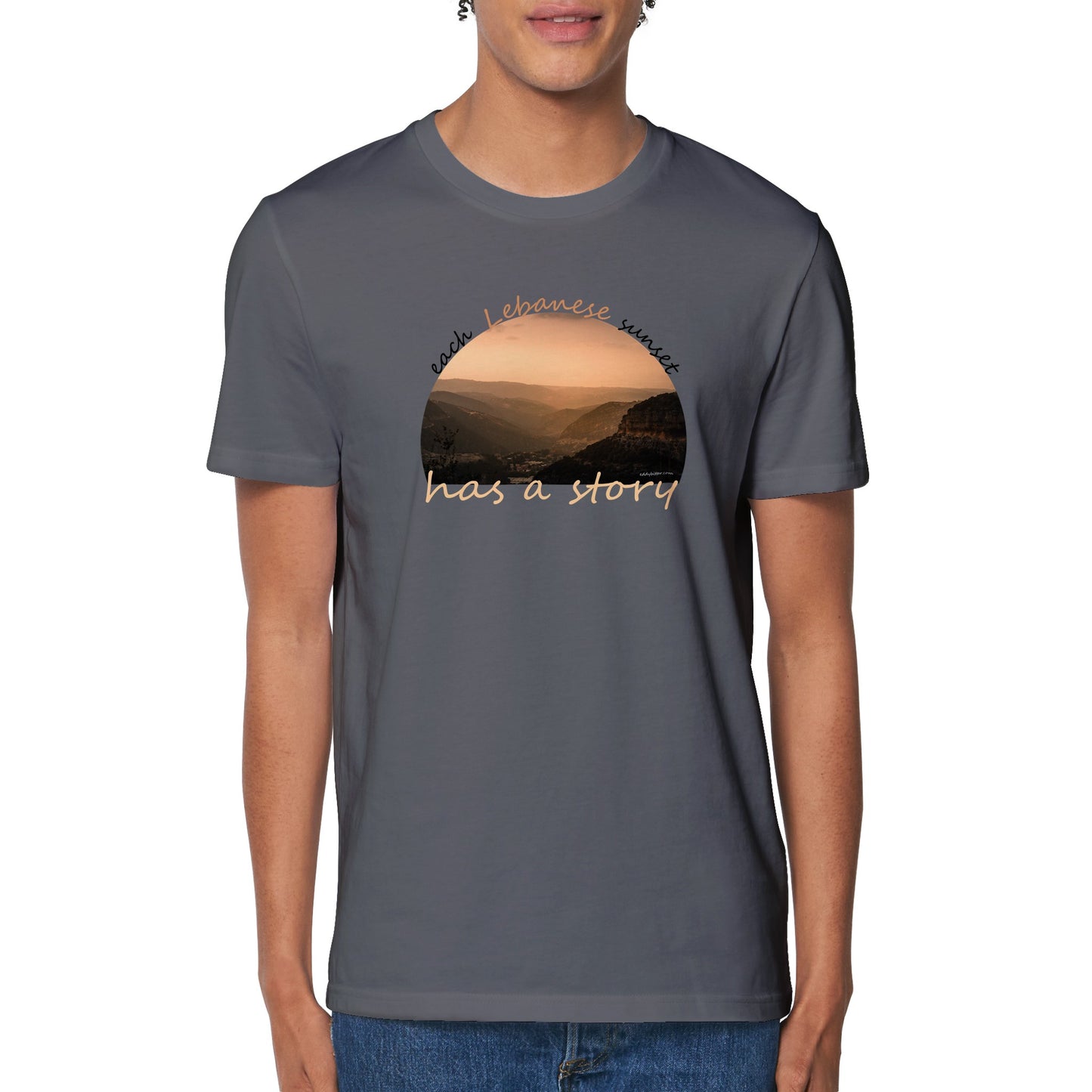 Batroun Mountains Sunsets-Lebanon Organic Unisex Crewneck T-shirt