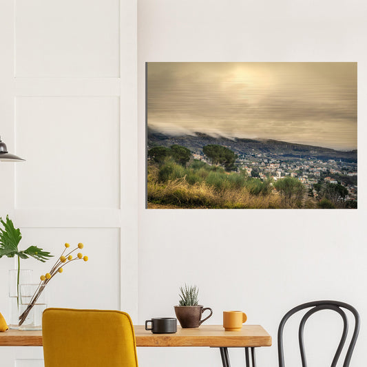 Hemena Sunset-Lebanon-Brushed Aluminum Print