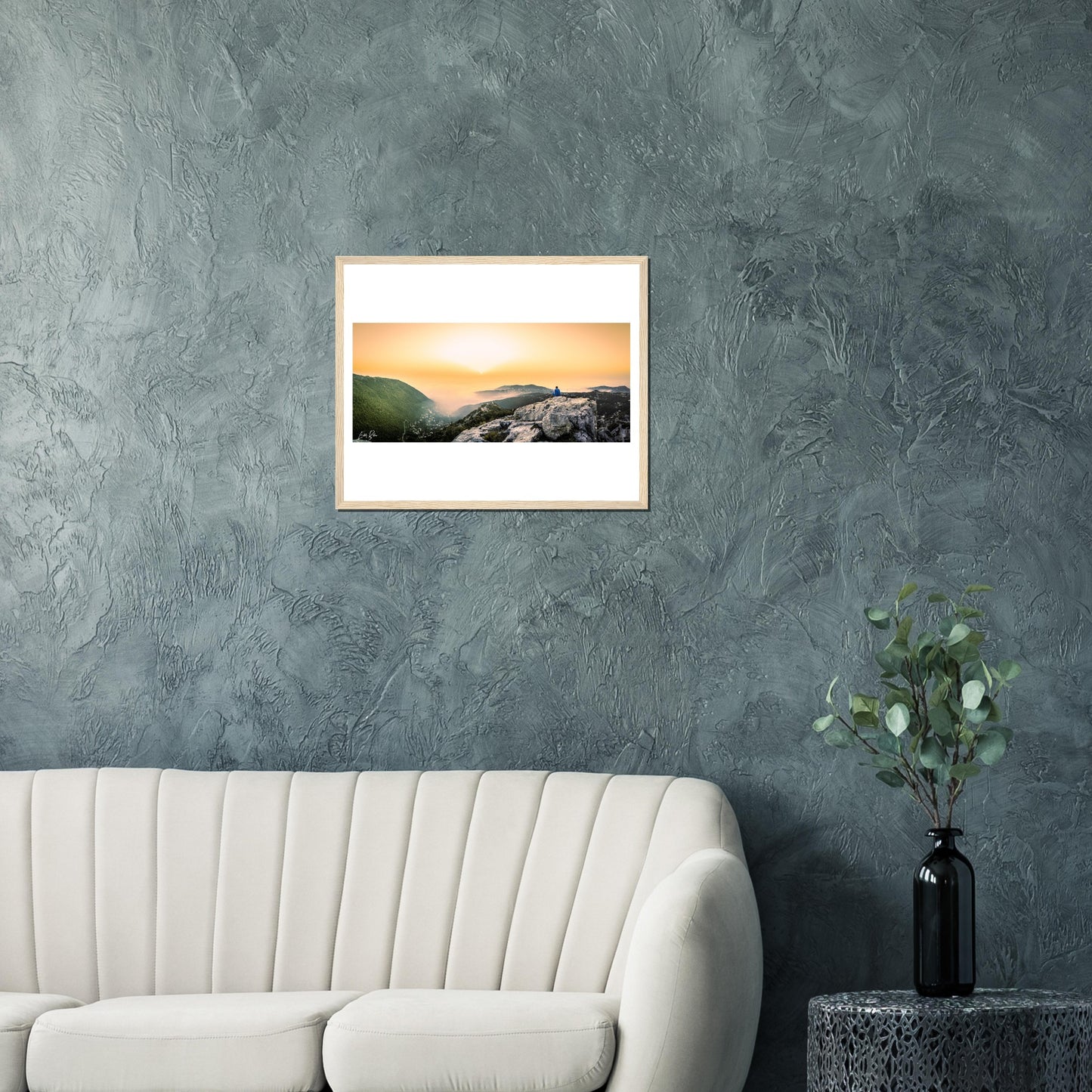 Keserwan Mountains Sunset-Lebanon-Classic Semi-Glossy Paper Wooden Framed Poster