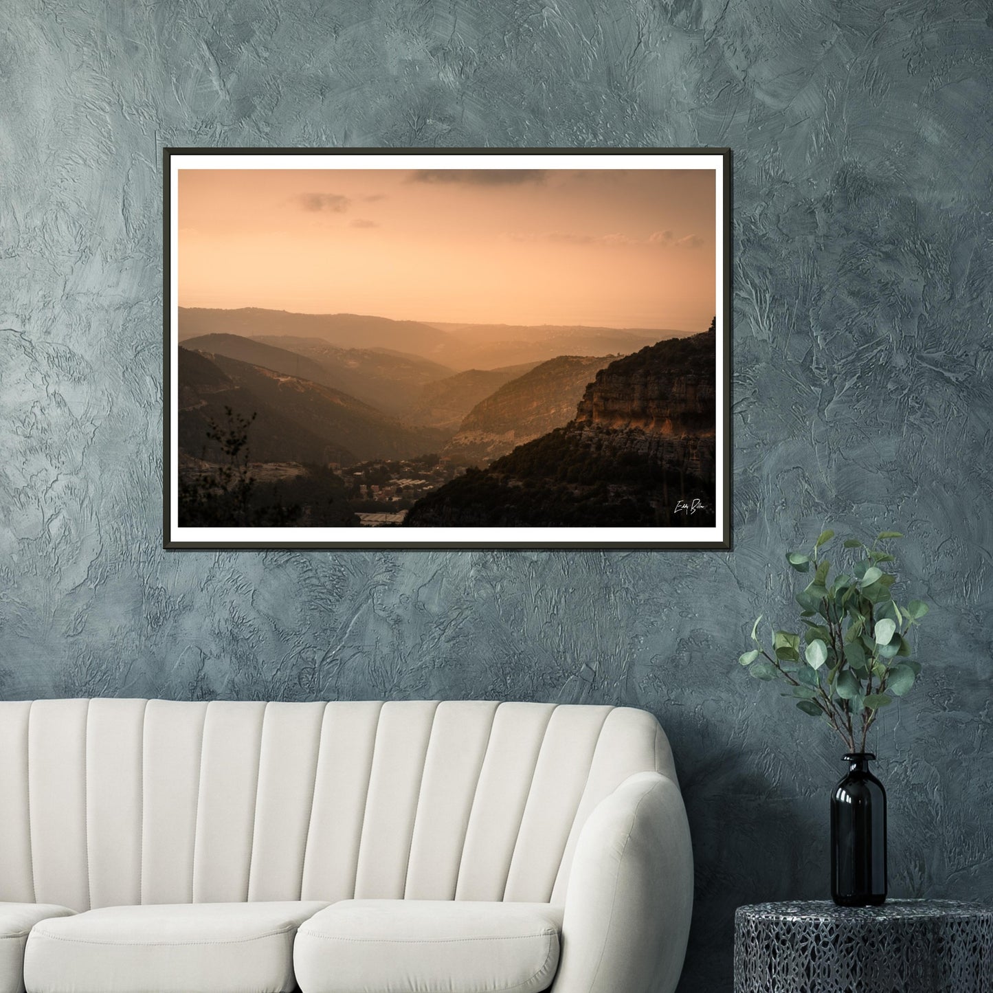 Batroun Mountains Sunset-Lebanon Classic Semi-Glossy Paper Metal Framed Poster