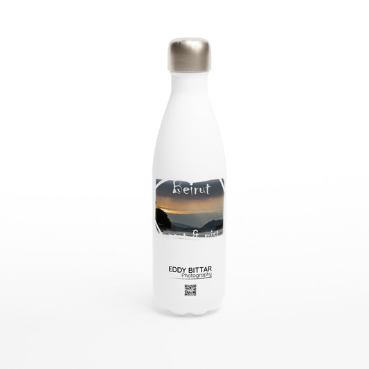 Beirut Sunset and Mist-Lebanon-White 17oz Stainless Steel Water Bottle