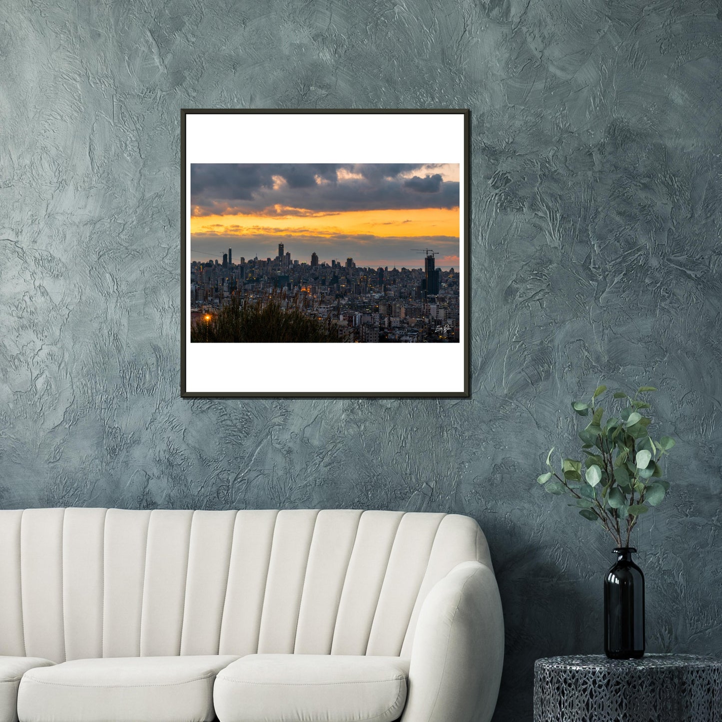 Beirut Sunset-Lebanon Classic Semi-Glossy Paper Metal Framed Poster