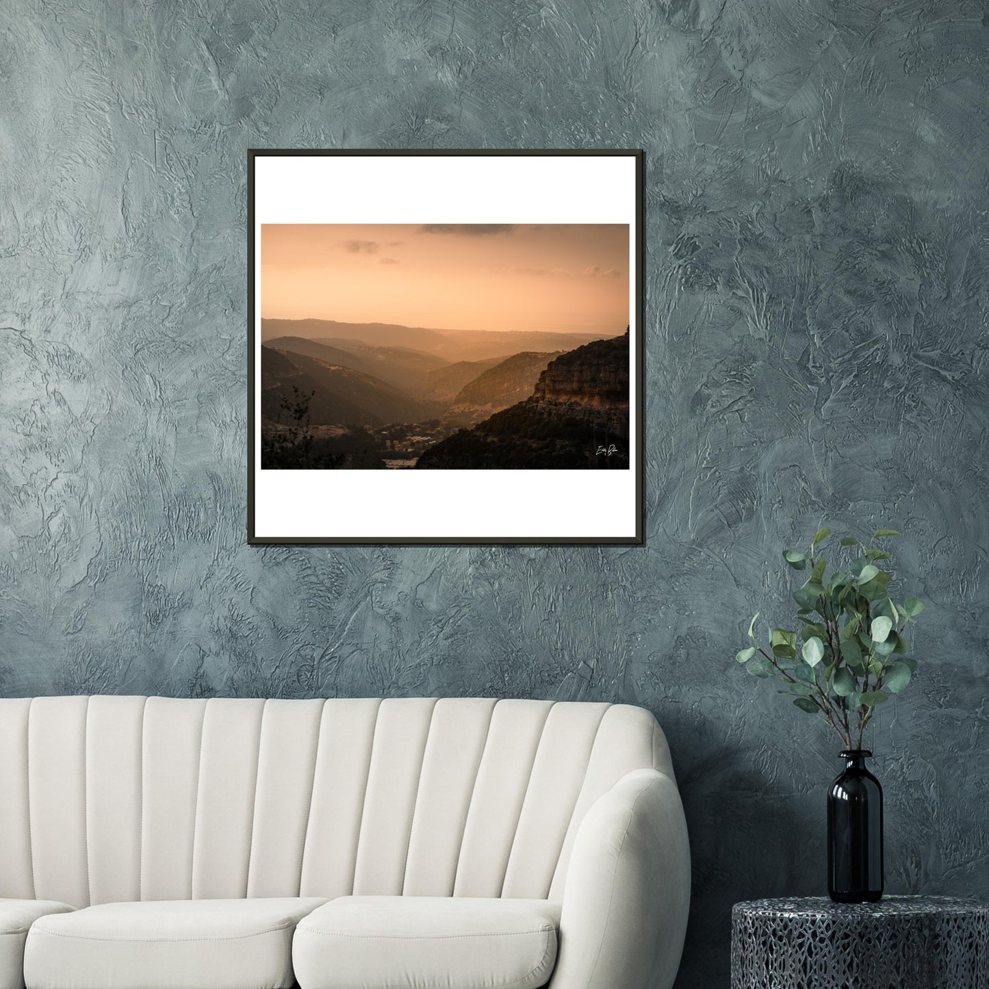 Batroun Mountains Sunset-Lebanon Classic Semi-Glossy Paper Metal Framed Poster