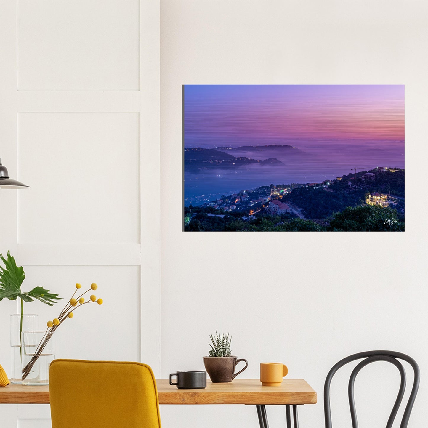 Deir El Qamar Sunset-Lebanon-Brushed Aluminum Print