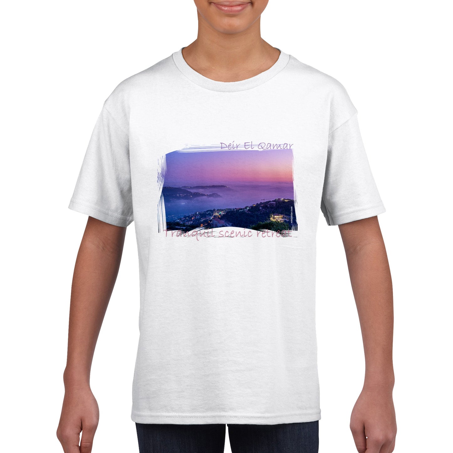 Deir El Qamar Sunset-Lebanon Classic Kids Crewneck T-shirt