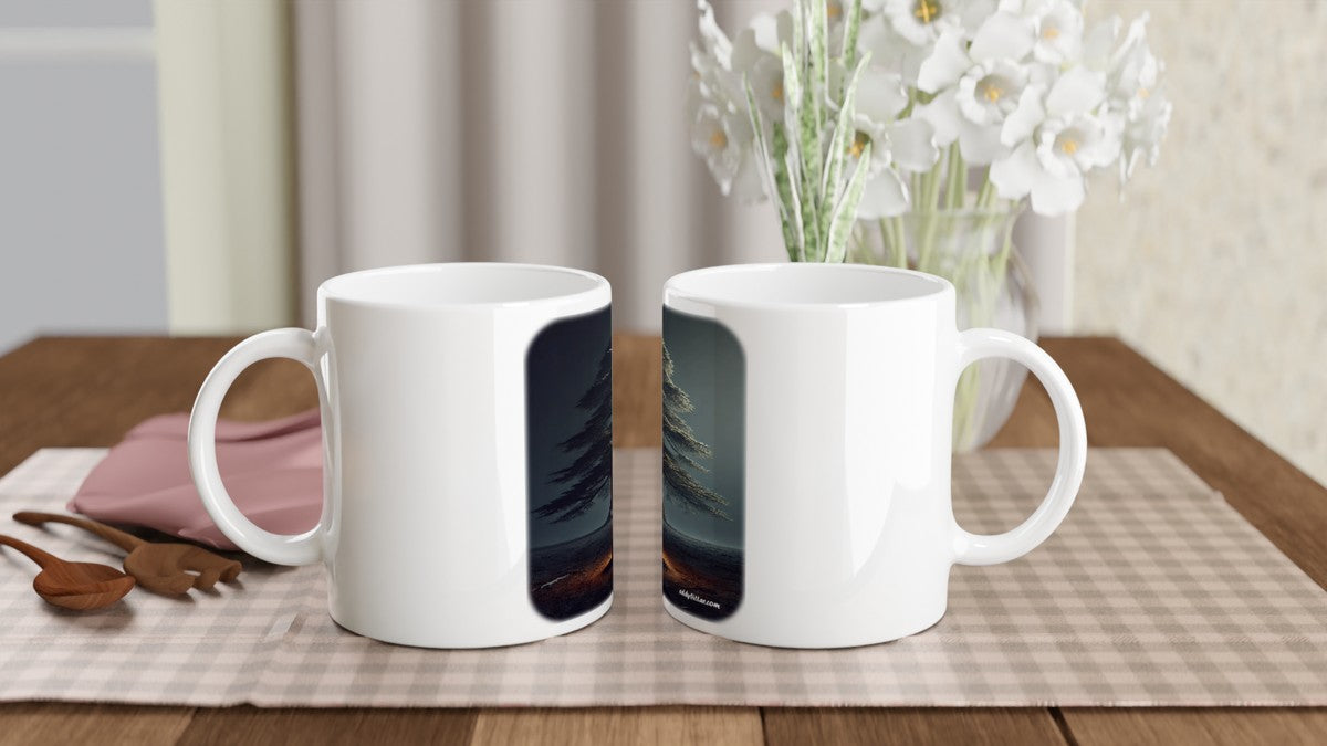 Lebanese Cedar With Candle Design Ceramic Mug