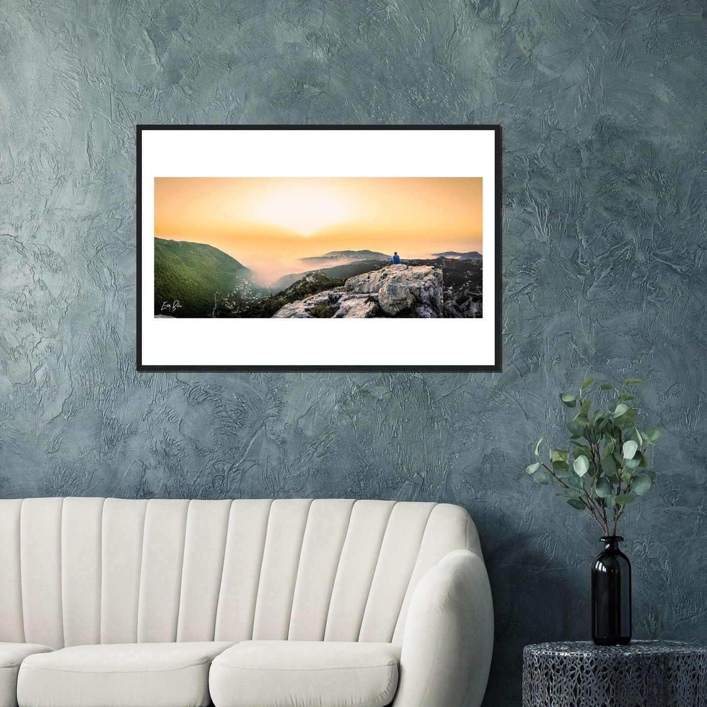 Keserwan Mountains Sunset-Lebanon-Classic Semi-Glossy Paper Wooden Framed Poster