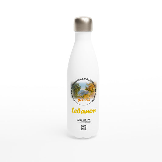 Bchareh-Lebanon-White 17oz Stainless Steel Water Bottle