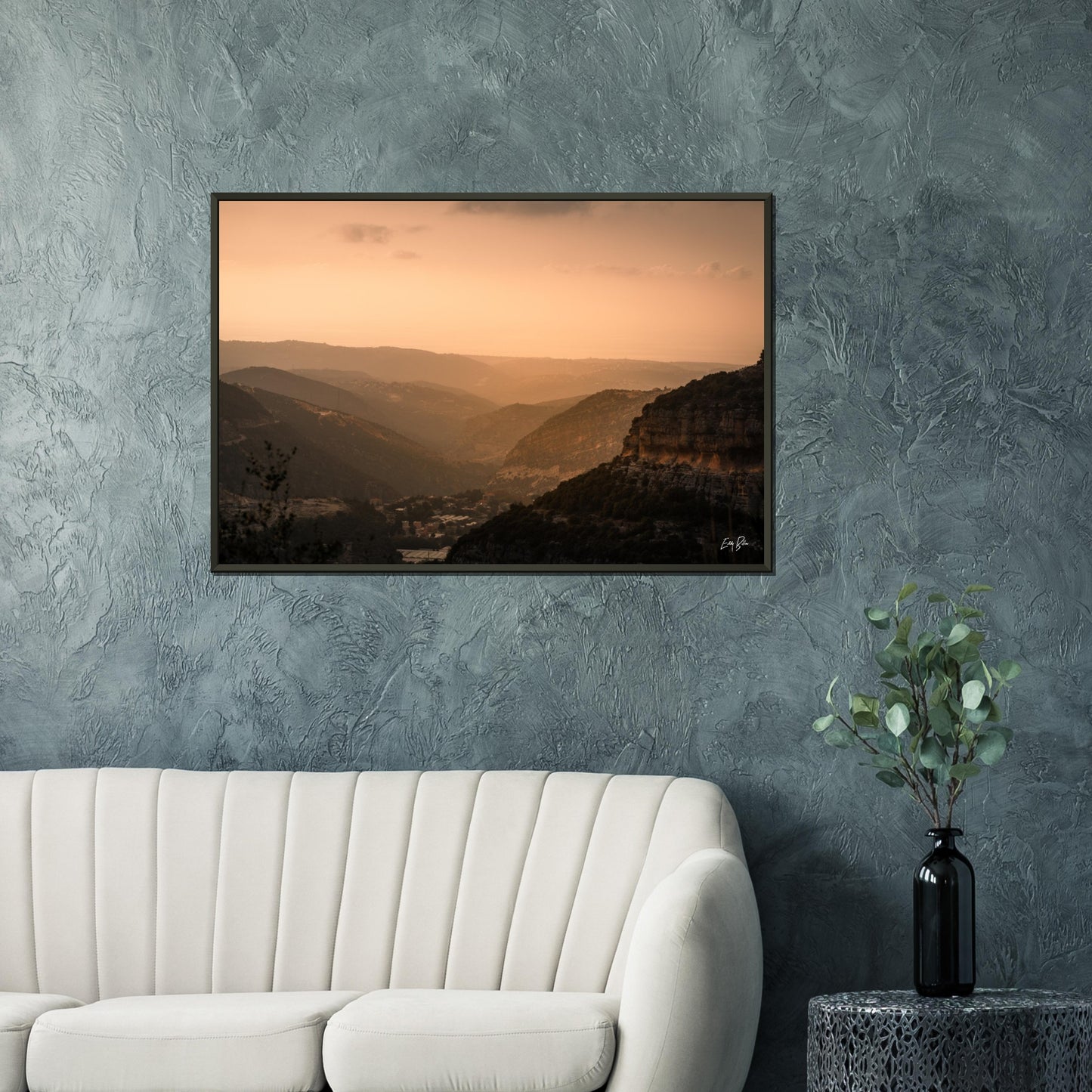 Batroun Mountains Sunset-Lebanon Classic Semi-Glossy Paper Metal Framed Poster