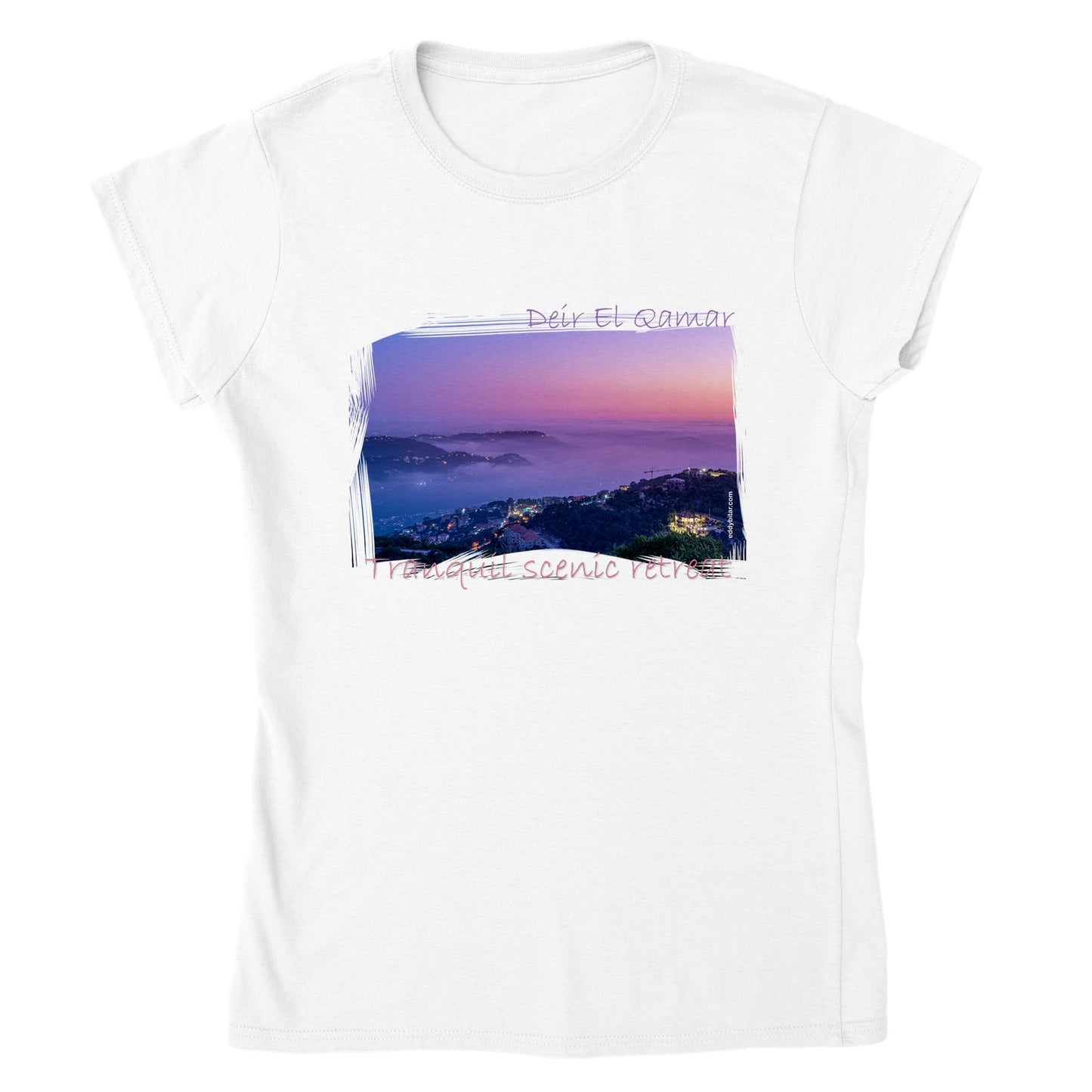 Deir El Qamar Sunset-Lebanon-Classic Womens Crewneck T-shirt