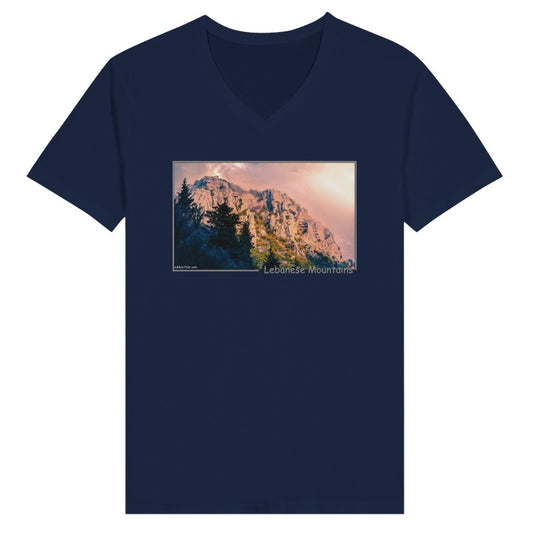 Kadicha Mountain- Lebanon-  Woman Short Sleeve V-neck Premium T-shirt