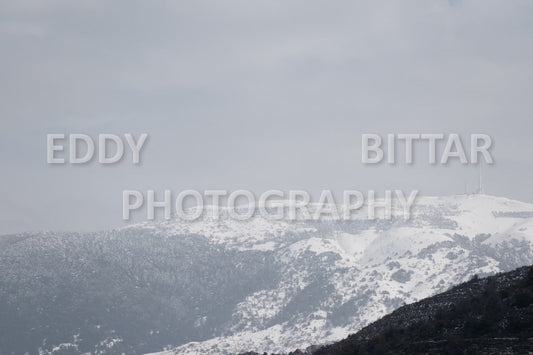 Beautiful day for photography in Chouf in the winter with snow.