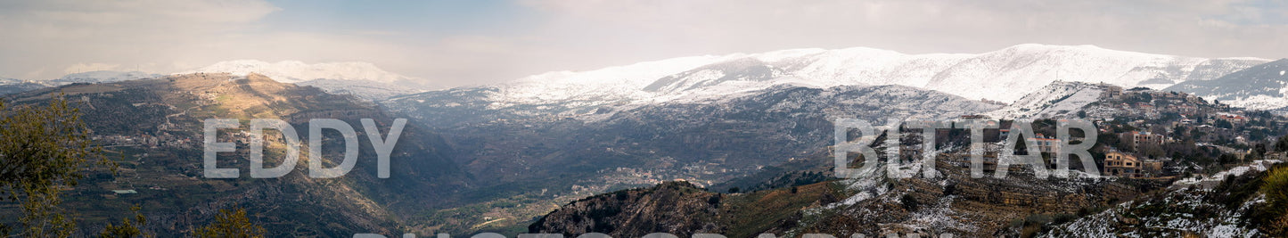 Beautiful day for photography in Chouf in the winter with snow.