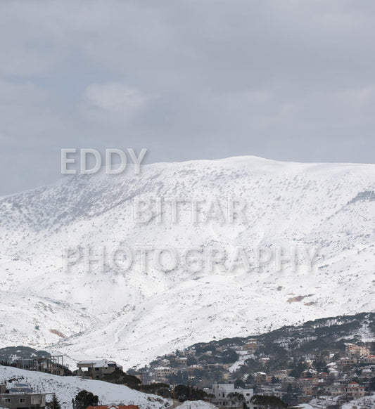 Beautiful day for photography in Chouf in the winter with snow.