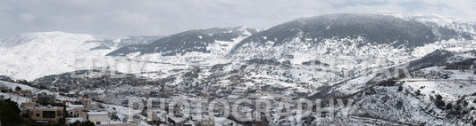 Beautiful day for photography in Chouf in the winter with snow.