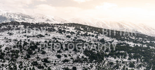 Beautiful day for photography in Chouf in the winter with snow.