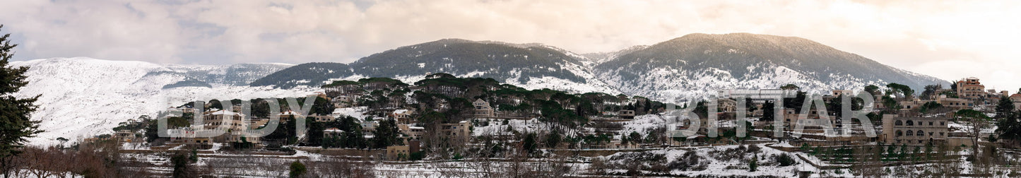 Beautiful day for photography in Chouf in the winter with snow.