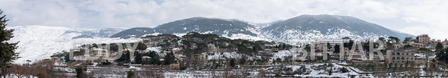 Beautiful day for photography in Chouf in the winter with snow.