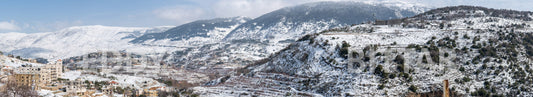 Beautiful day for photography in Chouf in the winter with snow.