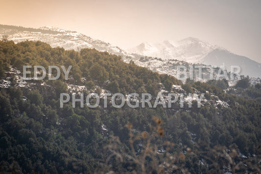 Beautiful day for photography in Chouf in the winter with snow.