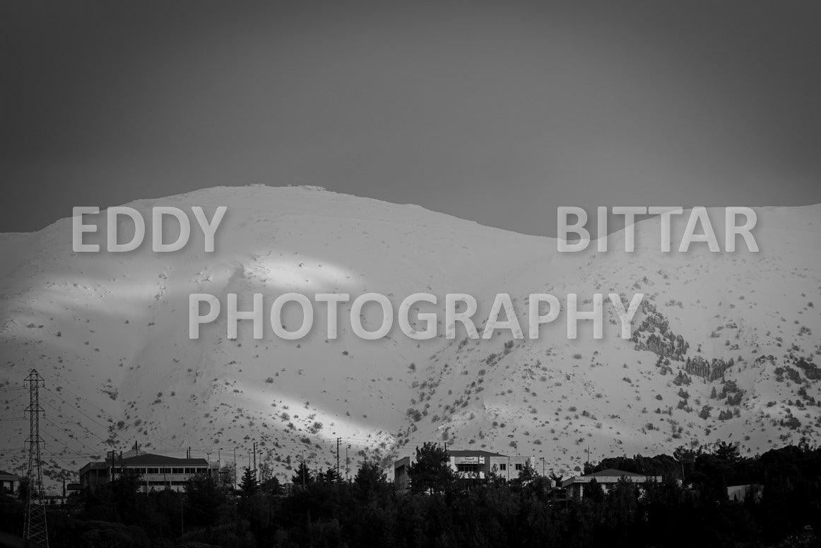 Beautiful day for photography in Chouf in the winter with snow.