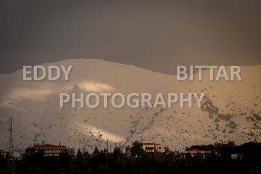 Beautiful day for photography in Chouf in the winter with snow.