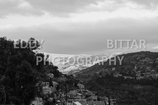 Beautiful day for photography in Chouf in the winter with snow.