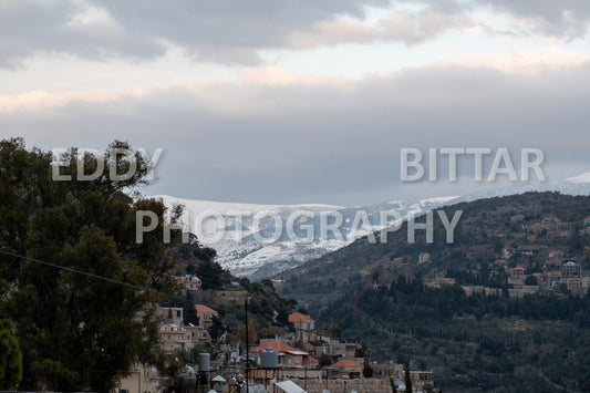 Beautiful day for photography in Chouf in the winter with snow.