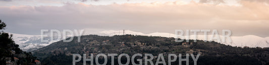 Beautiful day for photography in Chouf in the winter with snow.