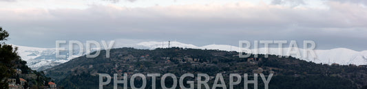 Beautiful day for photography in Chouf in the winter with snow.