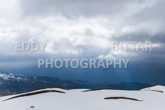 Snow-covered mountains in the Cedars