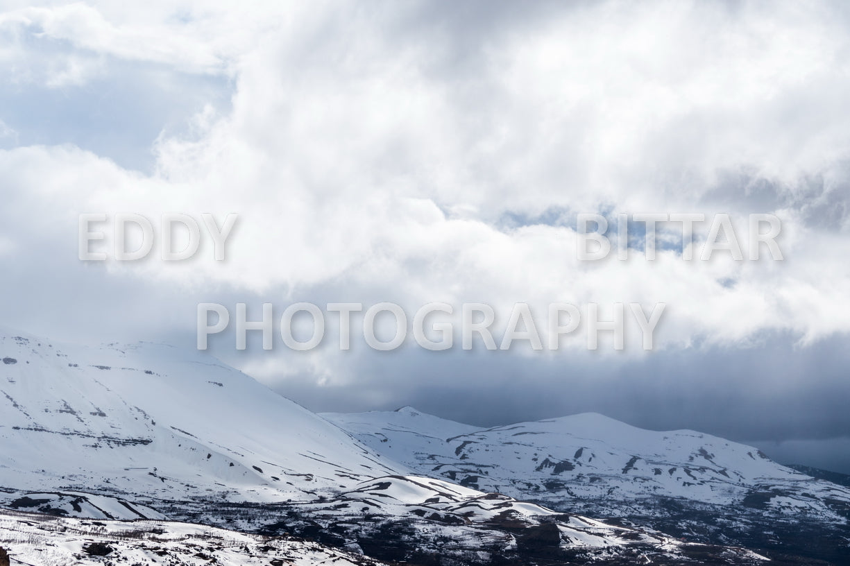 Snow-covered mountains in the Cedars