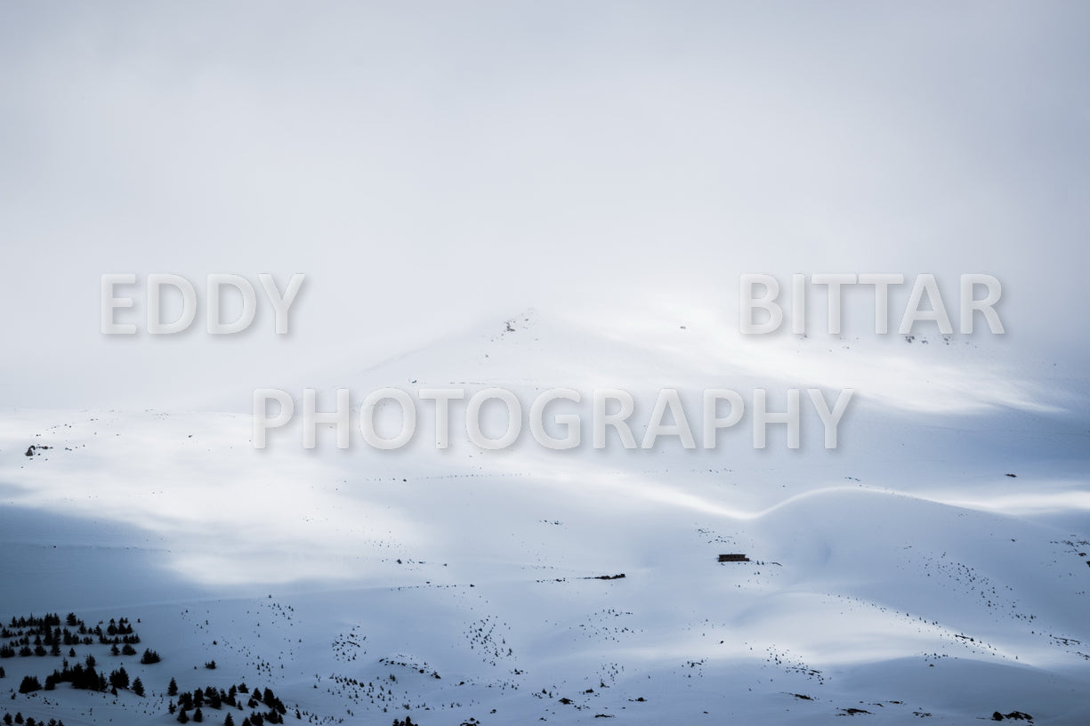 Snow-covered mountains in the Cedars