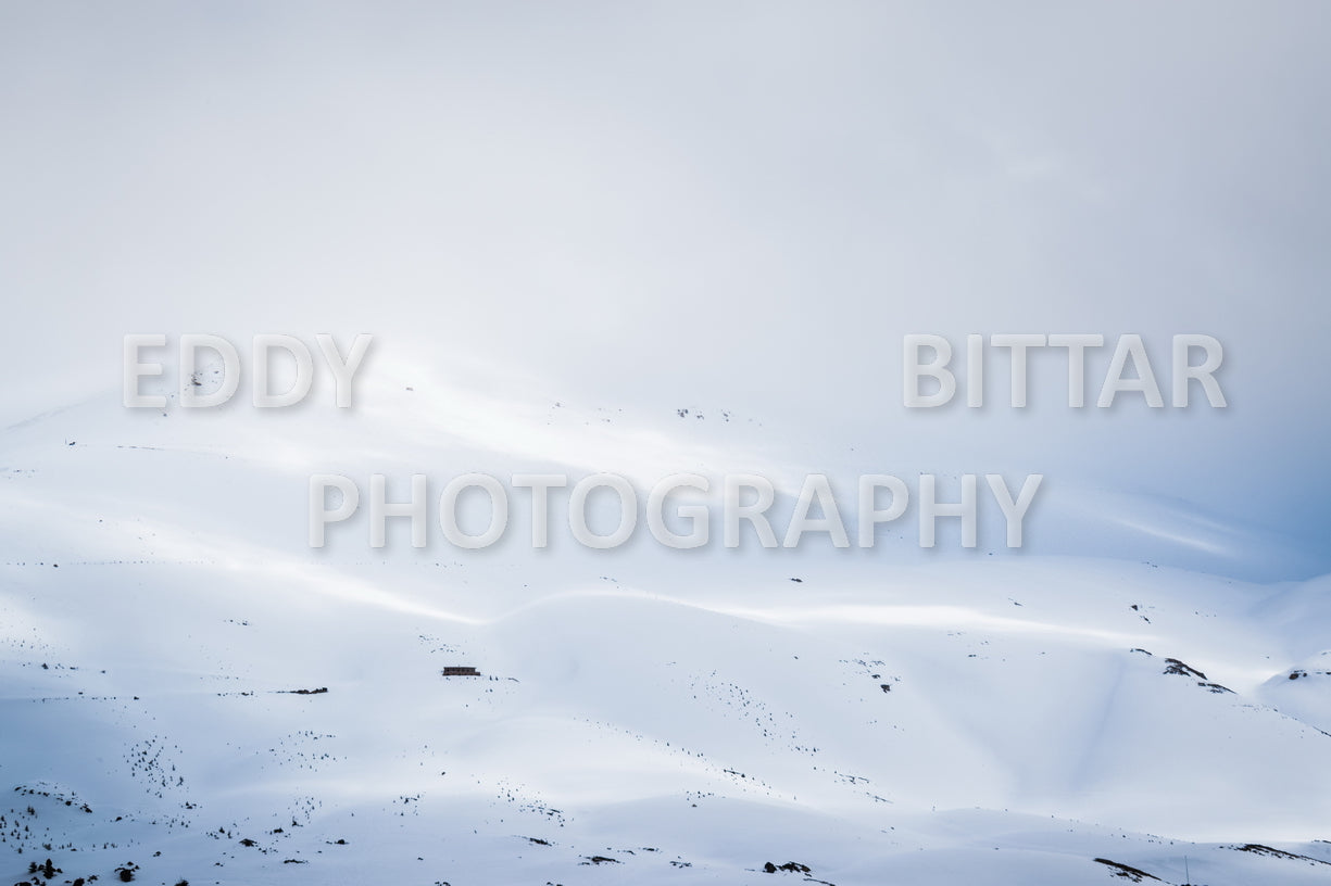 Snow-covered mountains in the Cedars