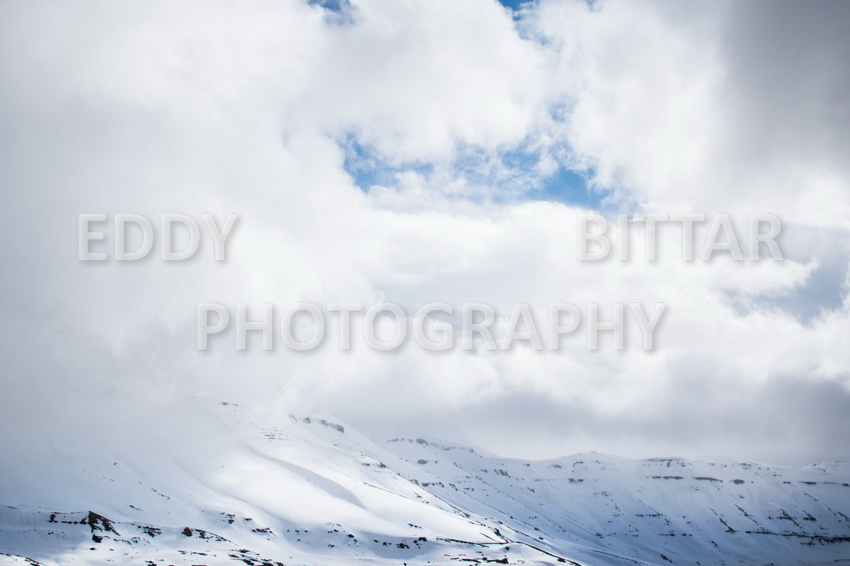 Snow-covered mountains in the Cedars