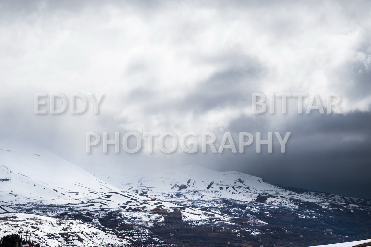 Snow-covered mountains in the Cedars