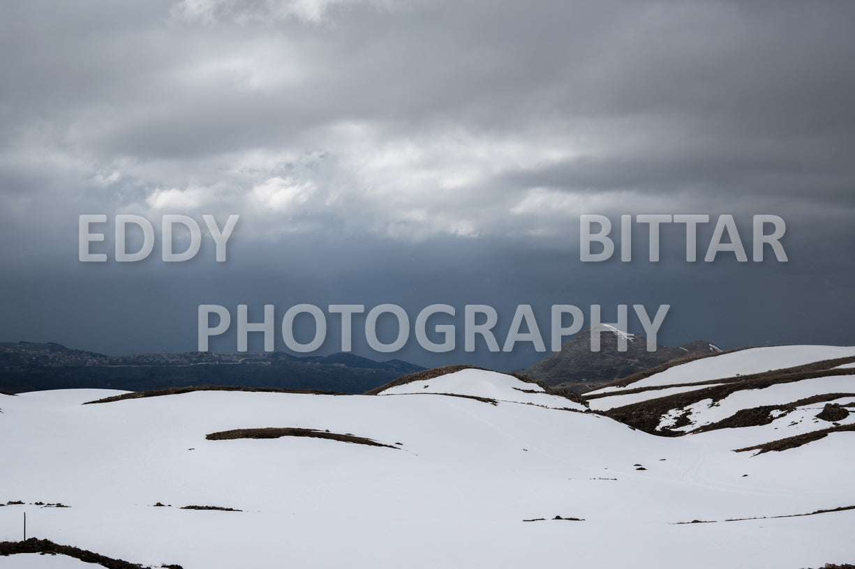 Snow-covered mountains in the Cedars