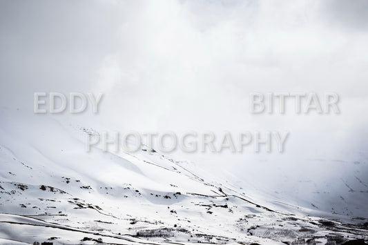 Snow-covered mountains in the Cedars