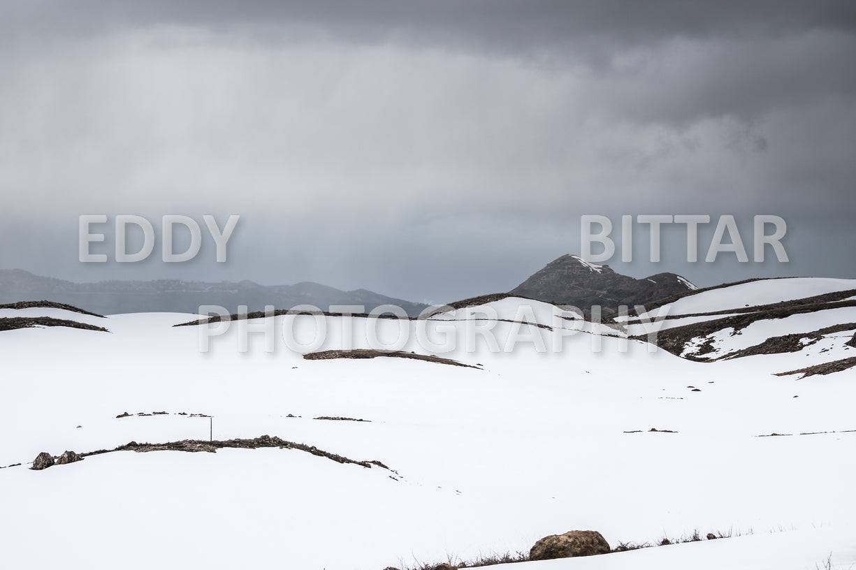 Snow-covered mountains in the Cedars