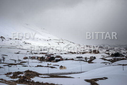 Snow-covered mountains in the Cedars